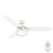 Hunter Indoor Ceiling Fan with LED Light and remote control - Sentinel 52 inch, White, 59169