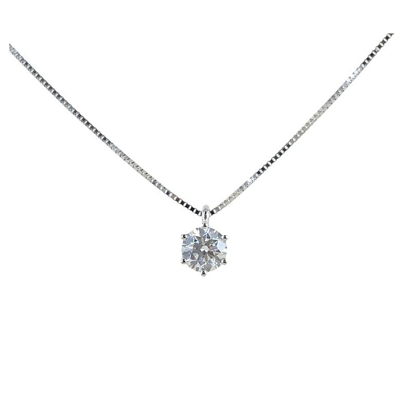 COLLANA PUNTO LUCE SOLITARIO IN ORO BIANCO 18 KT CON ZIRCONE 7 MM TAGLIO BRILLANTE