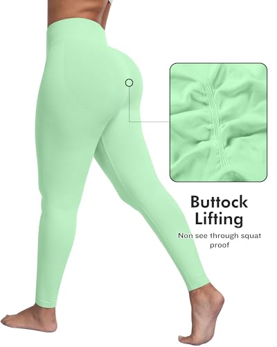 Image of ATHVOTAR Workout Gym Leggings Women, High Waisted Seamless Butt Lifting Scrunch Butt Sports Leggings