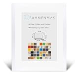 RahmenMax Cornice portafoto in MDF Morena 50 x 65 cm. Bianco opaco con vetro acrilico da 1 mm trasparente e bianco – WhiteFix. Cornice per poster in diversi colori e dimensioni.