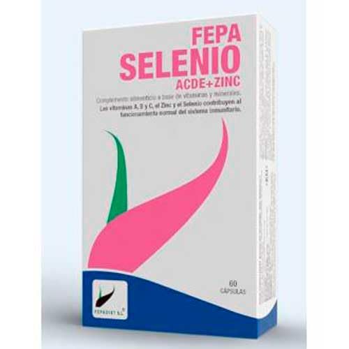 FEPADIET FEPA-SELENIO ACDE 60cap. – complément alimentaire sous forme de gélules, boîte de 60 gélules, contribue au fonctionnement normal de l’organisme au quotidien et associe fonctionnalité pratique