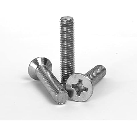 (2mm) M2 x 6mm Countersunk Pozi Machine Screws Stainless Steel A2-70 - DIN 965 - (Pack of 10pcs) Cover