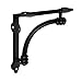 NACH Decorative Shelf Brackets, 4 Pack of 5.5 x 1.2 x 5.5 inch Black Cast Iron Shelf Brackets - Decorative Brackets for Mounting - Half Round Style Brackets