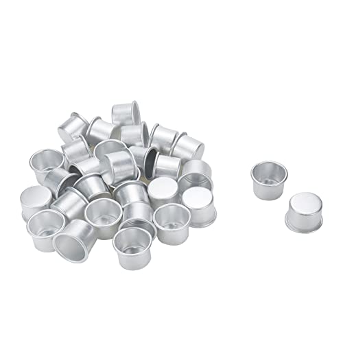 Coshar 30Pcs Candle Holders Candlestick Holder Cup Candle Drip Protectors Empty Case For Candle Making, 27X19Mm, (Silver) #TOP16