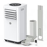 Air Conditioning Unit Portable Air Conditioner 9000 BTU 4-in-1 Dehumidifier, Cooling Fan with 2 Speeds, Digital Display & Remote Control, Window Kit, 24 Hour Timer for Room Up to 269sq.ft