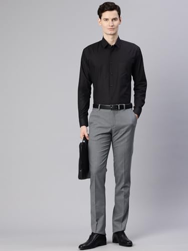 Image of Majestic Man Men's Solid Cotton Blend Wrinkle-Resistant Slim Fit Easy-Iron Formal & Office Wear