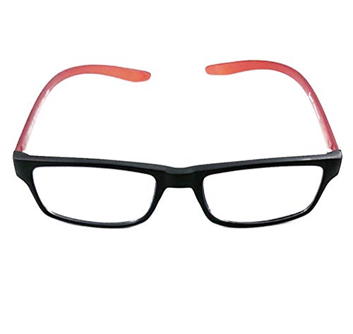 Best Cyber Deals 🔥 Forever Men's Blue Block Reading Computer/Glasses (Black/Red, 2.00)