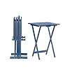 Linon samm navy trey table set with compass accent includes four trey tables and stand  urban country home decor