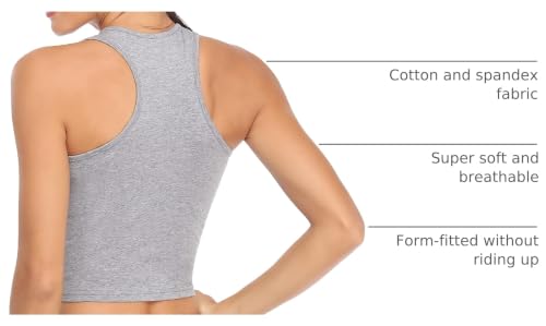 Image of Joviren Crop Tank Tops for Women Workout Cropped Athletic Shirts