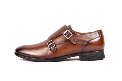 Image of CLIFF FJORD Mens Synthetic Formal Keith Buckle Twin Monk Shoes | Office