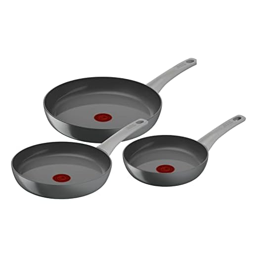 Tefal C4279132 Renew ON, keramische koekenpannenset,Keramische antiaanbaklaag, Eco-ontworpen, Gerecycled aluminium, Thermo-Signal, Alle warmtebronnen inclusief inductie,Set van 3,20/24/28 cm,Grijs