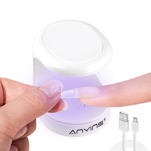 Mini UV Light for Gel Nails, UV Light for Nails ANYINS Nail Lamp Portable UV Nail Lamp 16W UV Lamp Professional UV Lamp for Gel Nails Innovative Nail Dryer for Nail Art（White）