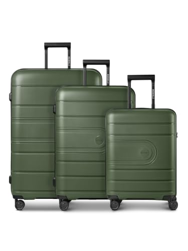 REDOLZ Set de valises rigides 3 pièces Cabine Moyenne Grande TSA 4 roulettes Bagage Avion et soute Essentials…