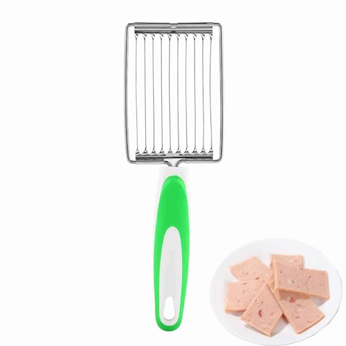 Spam Slicers 10 Slices, Egg Cutter, Soft Cheese Slicer (Green)