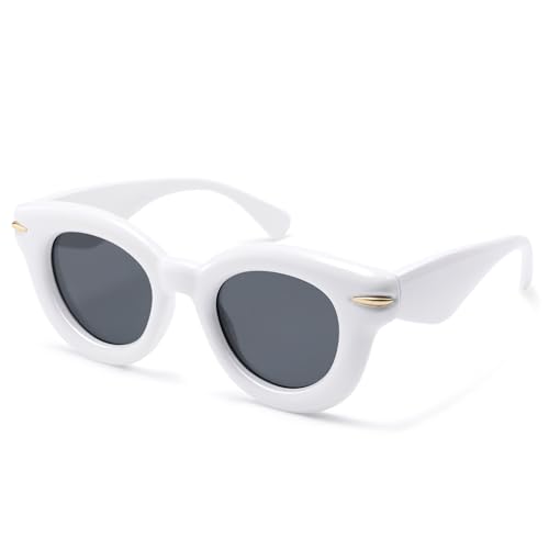 Cute Round Sunglasses for Women Men Trendy Chunky Thick Inflated Shades AP3695