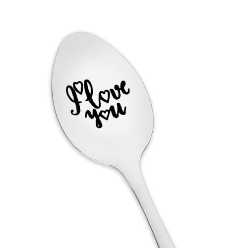 Regali di Natale per fidanzata, fidanzato, regali di compleanno per moglie, marito, anniversario, regali di nozze per coppia, ti amo, regali per figlia, figlio, cucchiaini da tè per migliore amica