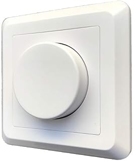 greenandco® gc-200 Flush-Mounted 2-Way LED Dimmer Switch 1-200 W, Also Works with Halogen and Incandescent Bulbs, White