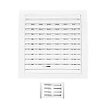 H&C VENT White Ventilation Grille with Slider and Insect Protection 7,5 x 7,5Inch / 190 x 190mm │ Vent Cover │ Extractor Air Vent Covers for Inside and Outside │ Pipe Covers for Wall Door Window