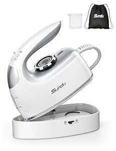 Sundu Reisebügeleisen, Steamer Dampfglätter, 2 in 1 Dampfbügeleisen Reise, 5 Bügelmodi für Verschiedene Stoffe, Dampfleistung bis zu 30 g/min, Arretierbarer Sockel, Intelligente Temperaturregelung Iron