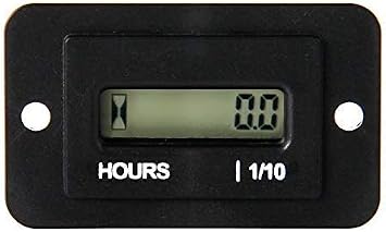 Digital LCD Inductive Hour Meter for Marine ATV Motorcycle Dirt Bike Lawn Mower Tractor Generator Golf Cart Club Black