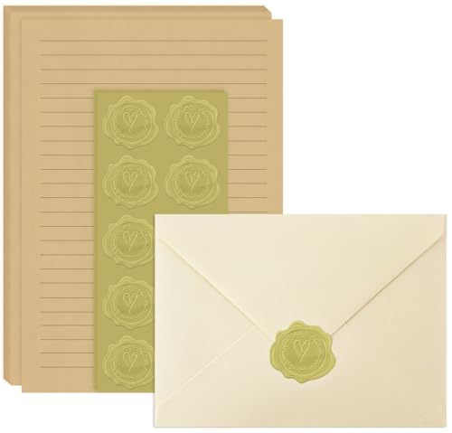 Stationery Set,Premium Velvet-Touch envelopes 4x...