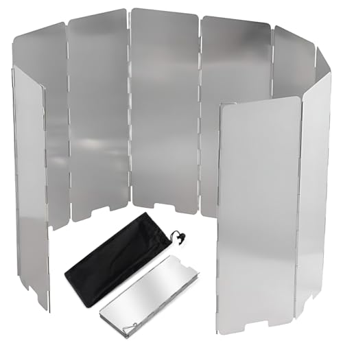 EXIN DEHCEN 10 Pare Vent Pliable Rechaud, Pare-Vent Pliable Aluminium, Pare-Vent de Camping pour...