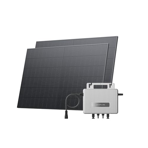 Kit solaire pour balcon EcoFlow STREAM, Micro-onduleur avec une puissance de sortie jusqu'à 800 W relié au réseau, panneaux solaires 400 W*2, Wi-Fi et...