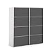 Produktbild Froschkönig24 Verona Schiebetürenschrank 182x202cm Kleiderschrank Weiß/Grau, Schließdämpfung:mit Schließdämpfung, LED-Beleuchtung:ohne Beleuchtung