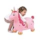 LUDI Springball für Kinder mit springendem Einhorn, 61 x 53 x 24 cm, dynamisches PVC-Spielzeug mit ergonomischen Griffen, für drinnen und draußen, inklusive Aufblassystem, ab 10 Monaten