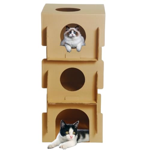 Toca Para Gatos Condomínio Casinha Brinquedo de papelão reciclável biodegradável CONDOCAT