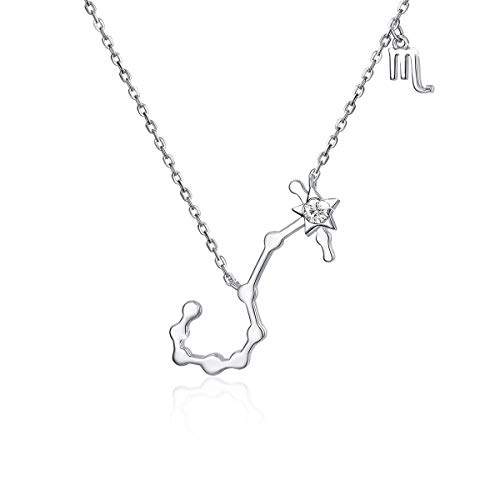 CRYSLOVE Collares de Mujer Serie de Constelación con Colgante Plata Signo del Zodiac Collar de 12 constelaciones con Circonita cúbica Joyas Regalos de Cumpleaños para Mujeres Cover