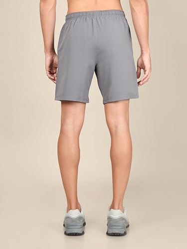 Image of TECHNOSPORT Men Solid Slim Fit Sports Shorts Techno LITE UPF50+ Polyester Mid Rise Drawstring Shorts Pant for Men Gym Workout Running Cricket Casual Quick Dry