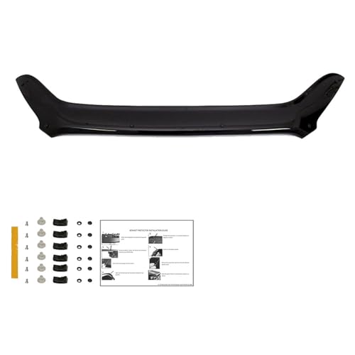 Oneway Motorhaubenschutz kompatibel mit Ford Transit Custom MK1 Facelift 2018-2023 - Schwarz glänzend