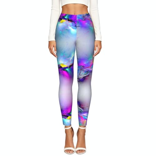 Leggings de compresión para mujer con estampado premium de luces boreales y suavidad 2