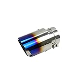 Cola Escape Tubo Puntas De Escape Universales Para Automóvil Diseño Doble Capa Mejorado Acero Inoxidable 304 Terminal de Escape(Inlet63-outlet101)