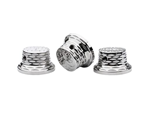 Boutons de potentiomètre guitare 6mm en métal pour axe de volume et basse 3 pièces
