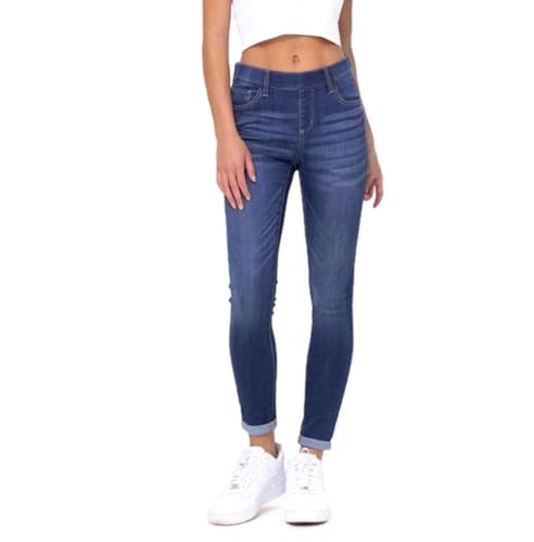 Cello Jeans Mid Rise Pull On Crop Skinny Rolled Hem Jeggings4
