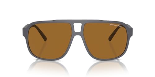 Image of Armani Exchange Man Sunglasses Matte Grey Frame, Orange Mirror Red Lenses, 61MM