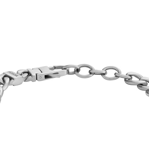 Image of Fossil Men's Plated Stainless Steel Engravable Personalized Gift ID, Chain or Cuff Bracelet for Men