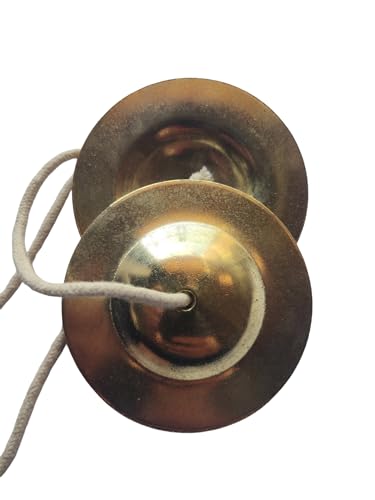 Manjeera Manjira Cymbals Hand Cymbal Metal Clapper for Puja (1 Quantity)