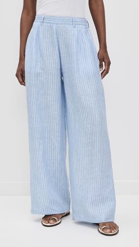 Women's Swimwear Summer Stripe Linen The Getaway Pant Swimsuit Cover Up2