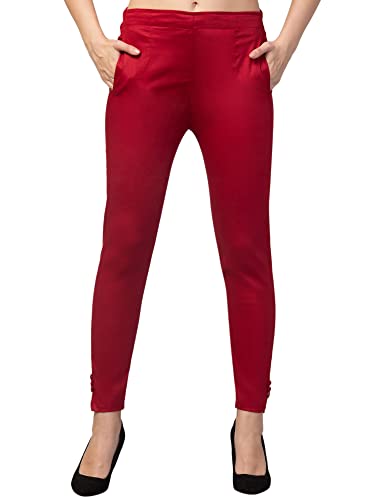 Image of Qute Women's Regular Fit Cotton Blend Casual Trousers (Pack of 1)