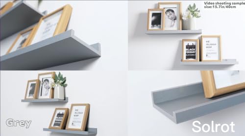 Image of Grey Floating Shelves for Wall Decor, 36 in Shelf with Lip Set of 2