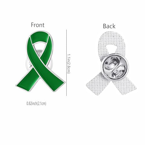 Image of Awareness Enamel Lapel Pin - Nickel and Gold Plated Ribbon Pin - Prevention and Awareness Ribbon - Jewelry Brooch Pin with Secure Clutch Back