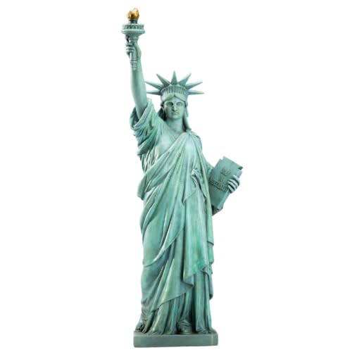 Grace4Joy Statue of Liberty Figurine Decor Statue - 12.5 Inch Handpainted Finish Resin Lady Liberty Sculpture Home Decor for Living Room Book Shelf Cabinets Table