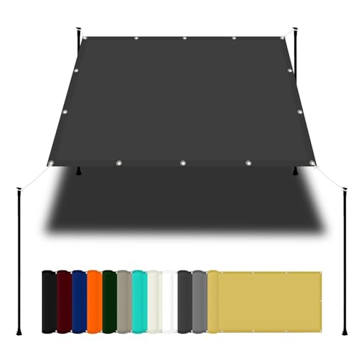 Tenda parasole impermeabile grigio scuro, 2,3 x 4,7 m, per balcone, resistente alle intemperie, con occhielli in corda per una facile installazione, ideale per recinzioni, pergole e balconi