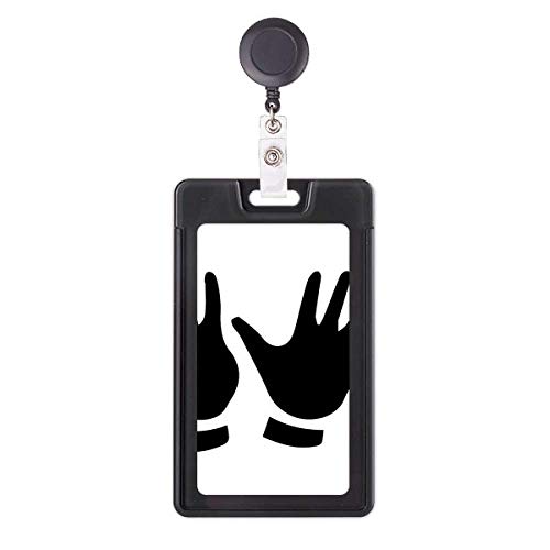 Porte-badge rétractable noir silhouette geste de la main accessoire bureau