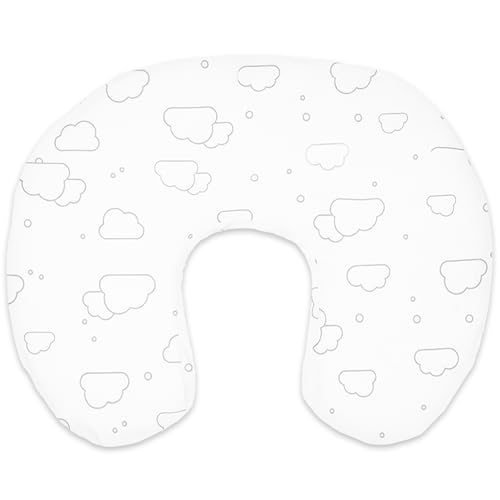 Nursing Pillow Cover - 100% Cotton Removable Breastfeeding Pillowcase - Pregnancy Gifts - Cute Grey Star Pattern Newborn Nursing Pillow case by BUBBLIN