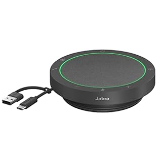 Jabra Speak2 40 tragbare Freisprechlösung, 4 Mikrofone mit Geräuschunterdrückung, 50 mm Breitband-Lautsprecher, Breitband-Audio, mit USB-A und USB-C, für Zoom und Google Meet Zertifiziert, Dunkelgrau