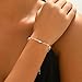 Paperclip Heart Link Bracelet for Women S925 Sterling Silver Dainty Heart Chain Bracelet Adjustable Cute Heart Paperclip Charm Bracelet to Daughter Mother Valentines Day Birthday Jewelry Gifts (Silver)